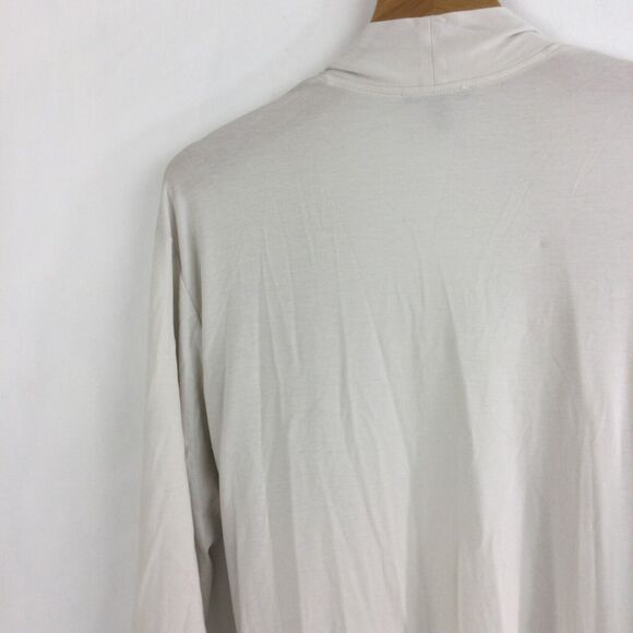 Eileen Fisher Tencel Lyocell Open Front Long Stretch Knit Cardigan In Bone Small - Picture 10 of 14